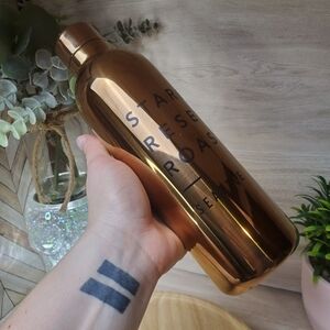 Starbucks Reserve Roastery Seattle Bronze Water Bottle 20 FL Twisting Cap Rare *